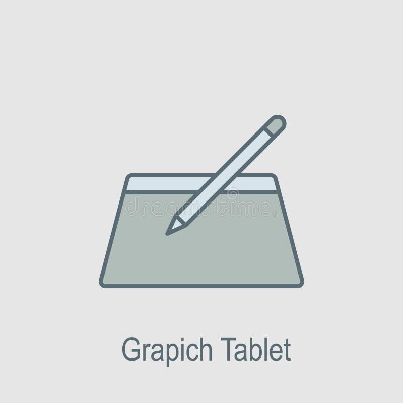 Icône de comprimé graphique L'élément de l'ordinateur partie avec l'icône de nom pour les apps mobiles de concept et de Web Icône illustration libre de droits