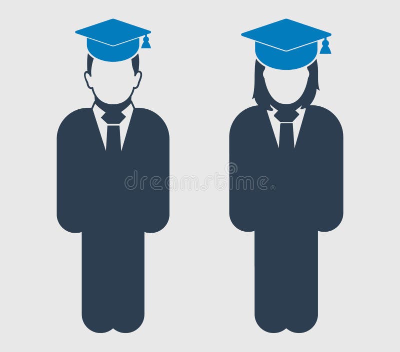 Icône de couples d'étudiant de troisième cycle illustration stock Icône de couples d'étudiant de troisième cycle illustration stock