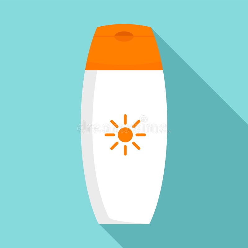 Icône de crème de bouteille de protection solaire, style plat illustration stock Icône de crème de bouteille de protection solaire, style plat illustration stock