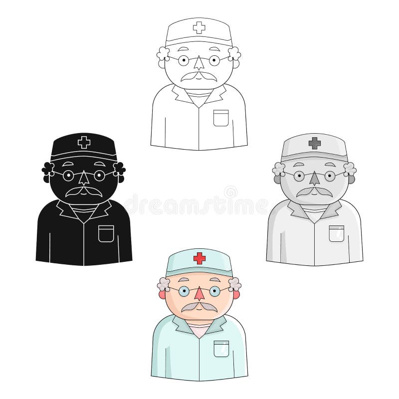 Doctor icon in cartoon,black style isolated on white background. People of different profession symbol vector illustration. Doctor icon in cartoon,black style isolated on white background. People of different profession symbol vector illustration.