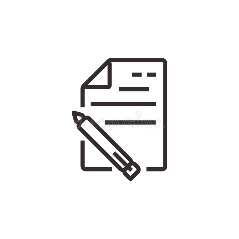 Icône de document et de vecteur de crayon, pixel Eps10 parfait Symbole de bureau illustration libre de droits Icône de document et de vecteur de crayon, pixel Eps10 parfait Symbole de bureau illustration libre de droits