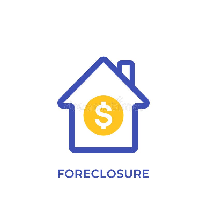 Icône de forclusion, maison à vendre illustration stock Icône de forclusion, maison à vendre illustration stock
