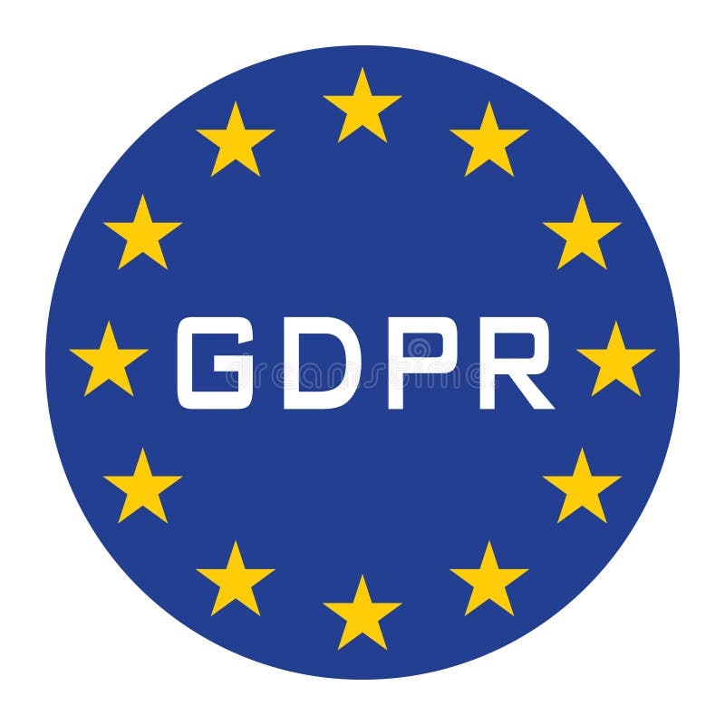 Icône de GDPR pour le Web isoler le texte blanc bleu illustration stock Icône de GDPR pour le Web isoler le texte blanc bleu illustration stock