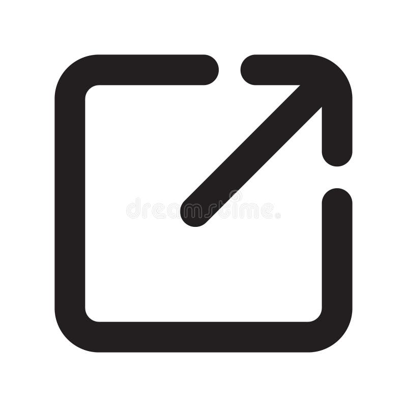 Icône de lien externe, icône ouverte de page illustration stock Icône de lien externe, icône ouverte de page illustration stock