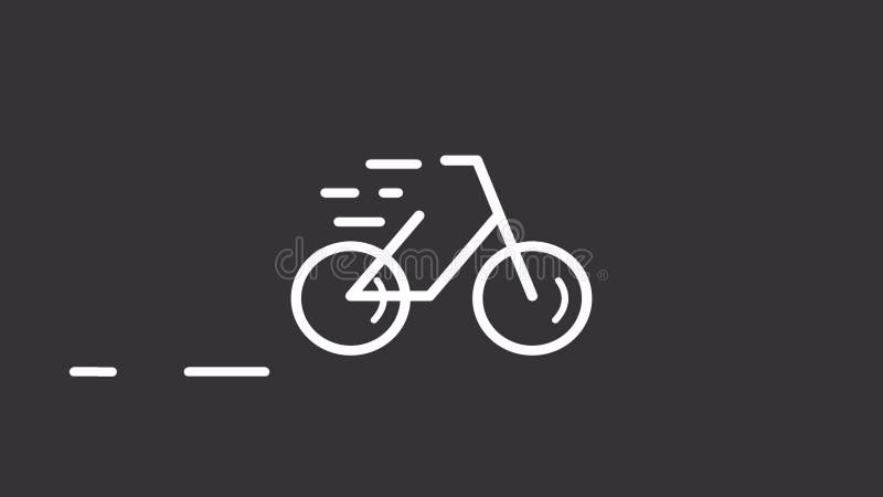 Icône de ligne blanche de vélo animé illustration stock
