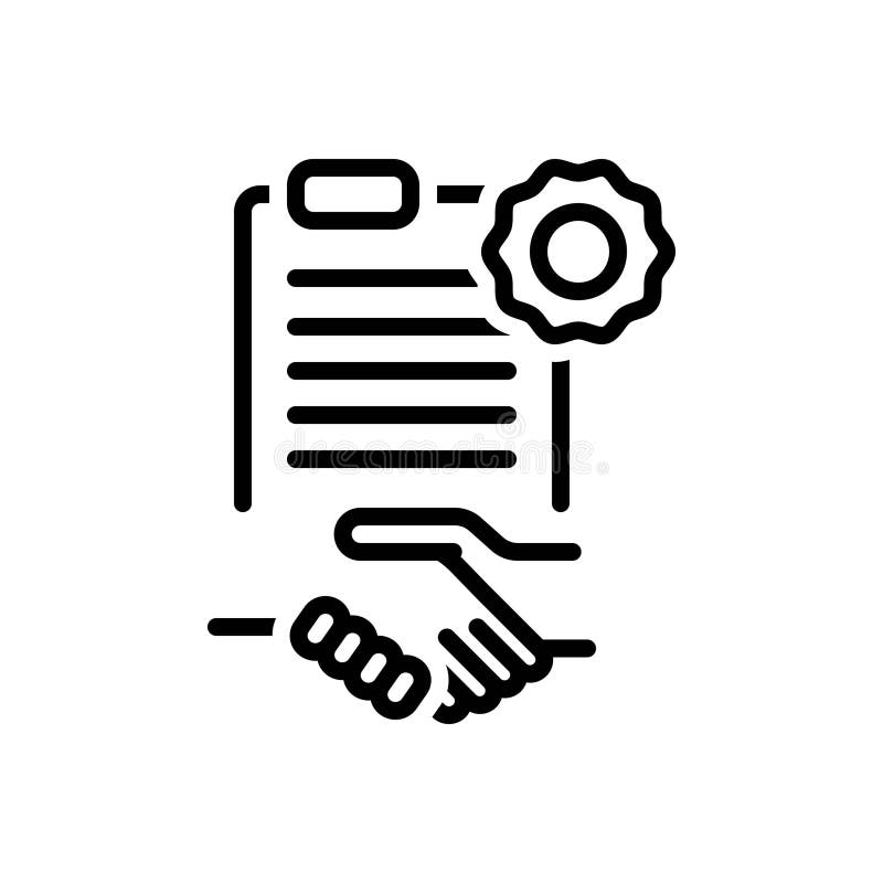 Black line icon for Commitment, handover, dedication, contract, agreement and document. Black line icon for Commitment, handover, dedication, contract, agreement and document