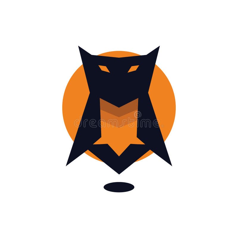 Icône de logo de hibou de pleine lune illustration libre de droits Icône de logo de hibou de pleine lune illustration libre de droits