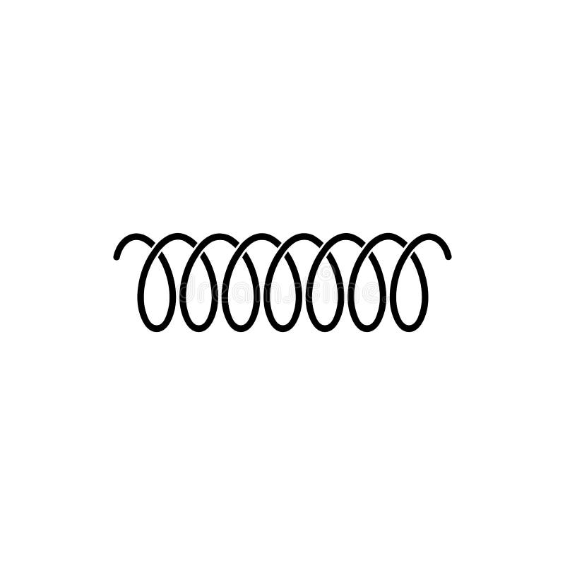 Icône de logo de vecteur de ressort en spirale de ligne de remous ou de corde incurvée de fil illustration de vecteur Icône de logo de vecteur de ressort en spirale de ligne de remous ou de corde incurvée de fil illustration de vecteur