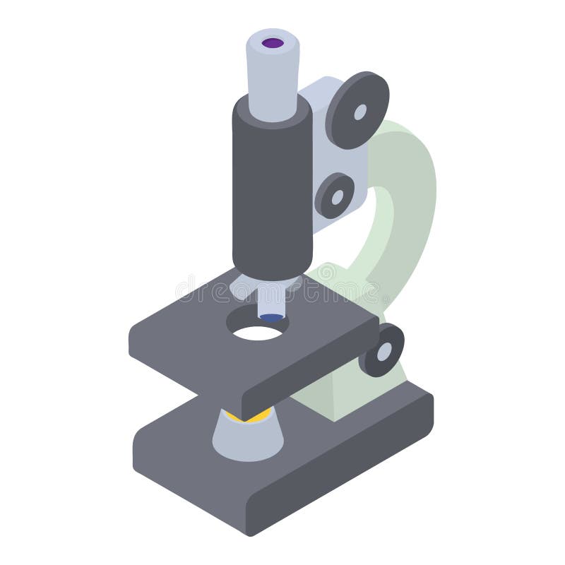 Icône de microscope, style 3d isométrique. Icône de microscope Illustration 3d isométrique d'icône de microscope pour le Web