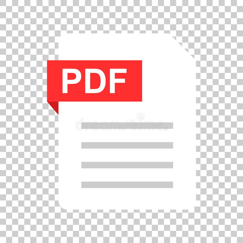 Icône de note de document de PDF dans le style plat Illustr de papier de vecteur de feuille