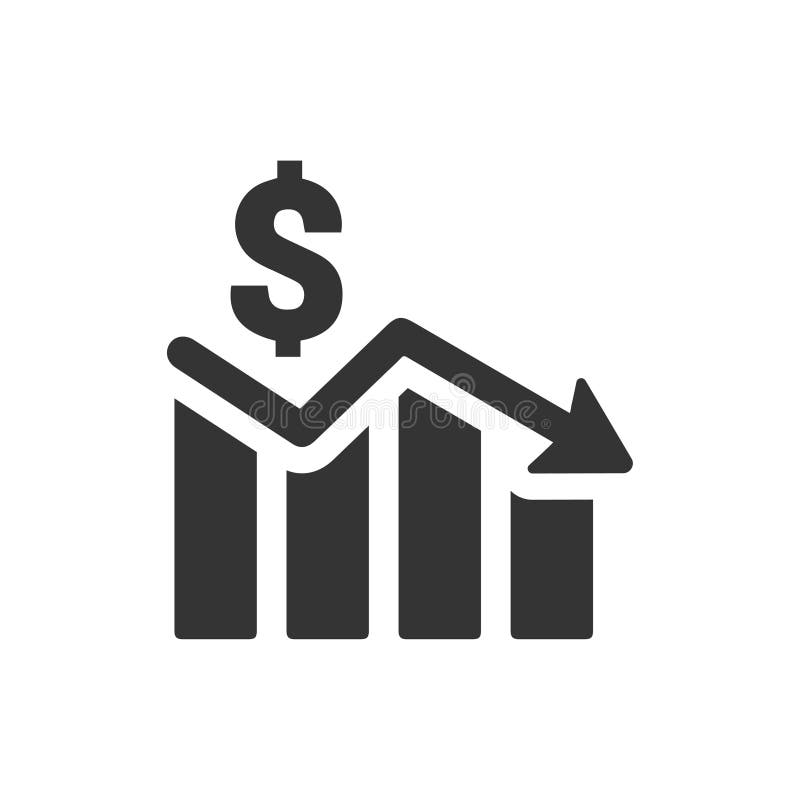 Icône de perte financière illustration de vecteur. Illustration du