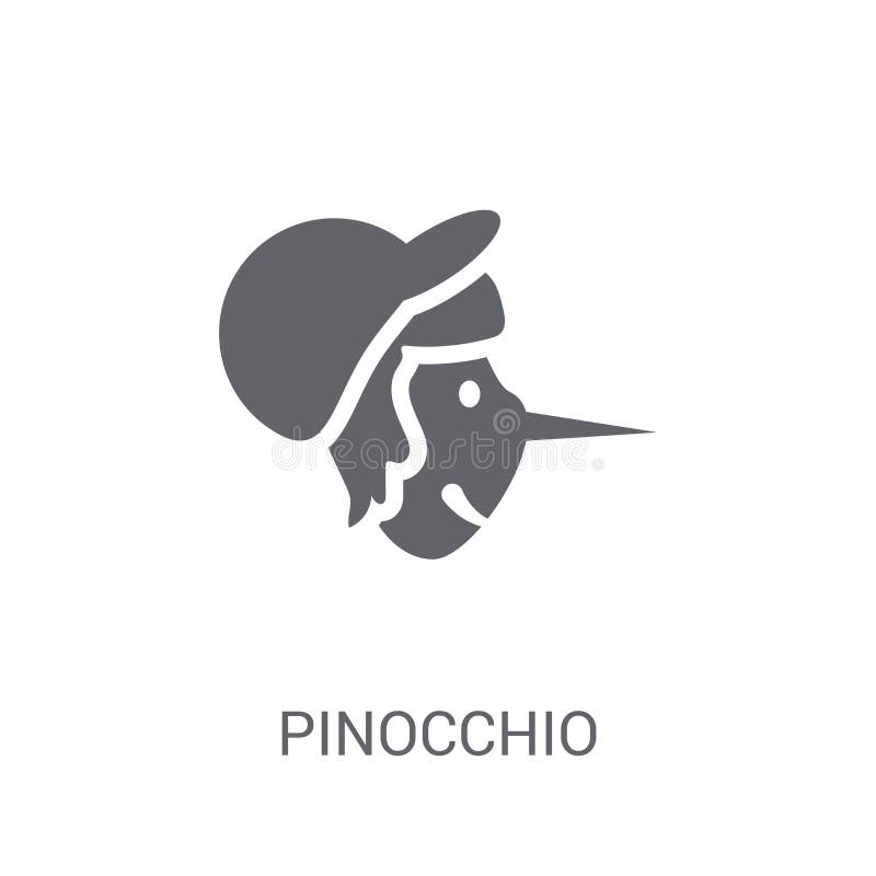 Icône de Pinocchio Concept à la mode de logo de Pinocchio sur le backgroun blanc illustration libre de droits Icône de Pinocchio Concept à la mode de logo de Pinocchio sur le backgroun blanc illustration libre de droits