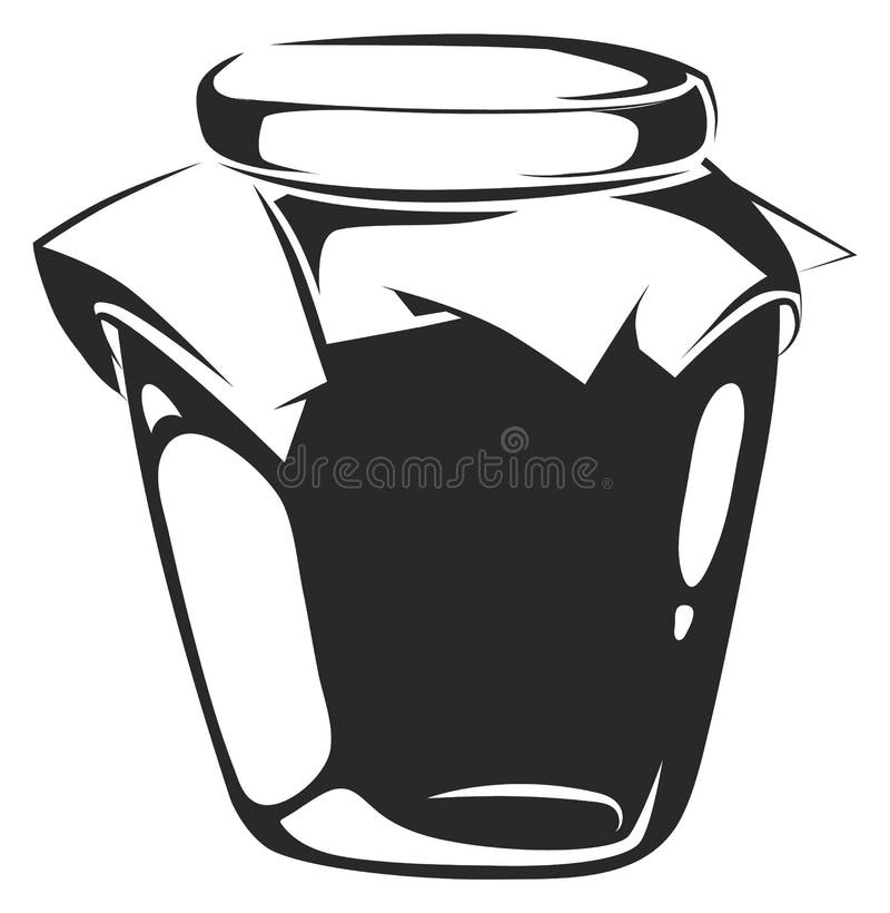 Glass jar icon. Sweet jam or honey black logo isolated on white background. Glass jar icon. Sweet jam or honey black logo isolated on white background