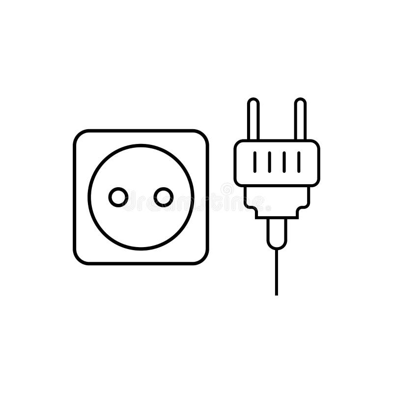 icône de prise et de prise Élément des appareils ménagers pour les apps mobiles de concept et de Web Ligne mince icône pour la co illustration libre de droits icône de prise et de prise Élément des appareils ménagers pour les apps mobiles de concept et de Web Ligne mince icône pour la co illustration libre de droits