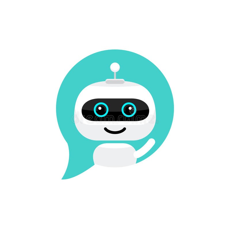 Icône de robot Signe de Bot de causerie pour le concept de service de support Style plat de caractère de Chatbot