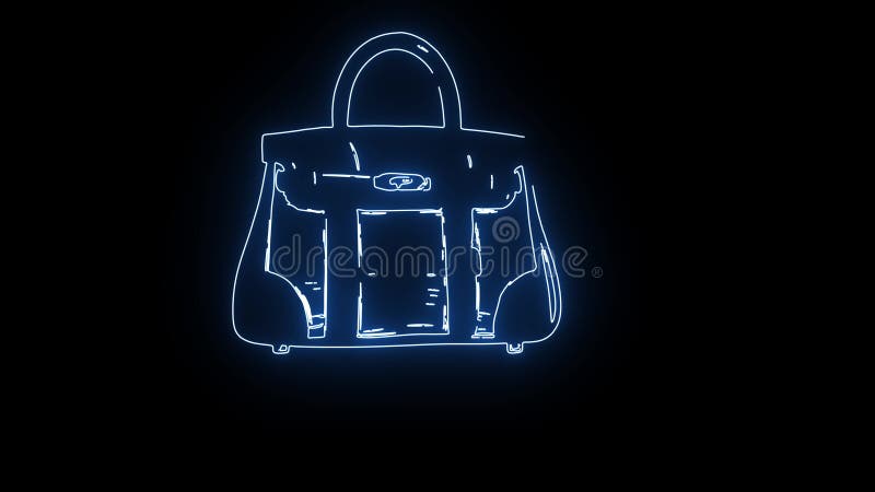 Icône de sac d'embrayage avec effet néon brillant illustration libre de droits