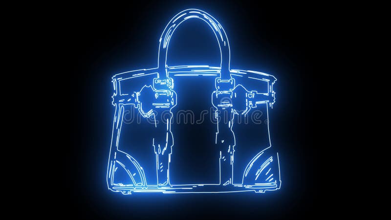 Icône de sac d'embrayage avec effet néon brillant illustration libre de droits