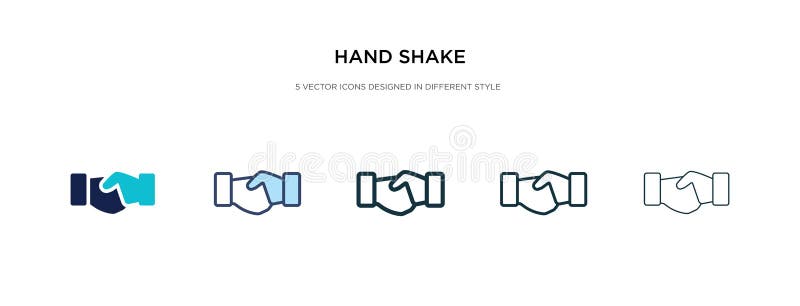 Icône de secouage de la main dans une autre illustration du vecteur de style deux icônes vectorielles de secouage de la main en c