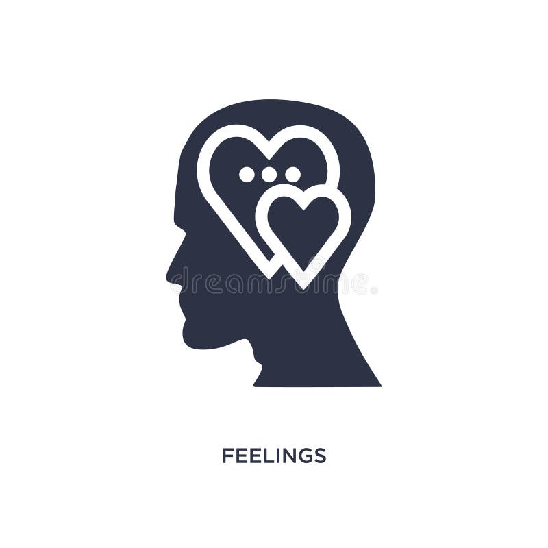 icône de sentiments sur le fond blanc Illustration simple d'élément de concept de processus de cerveau illustration stock icône de sentiments sur le fond blanc Illustration simple d'élément de concept de processus de cerveau illustration stock