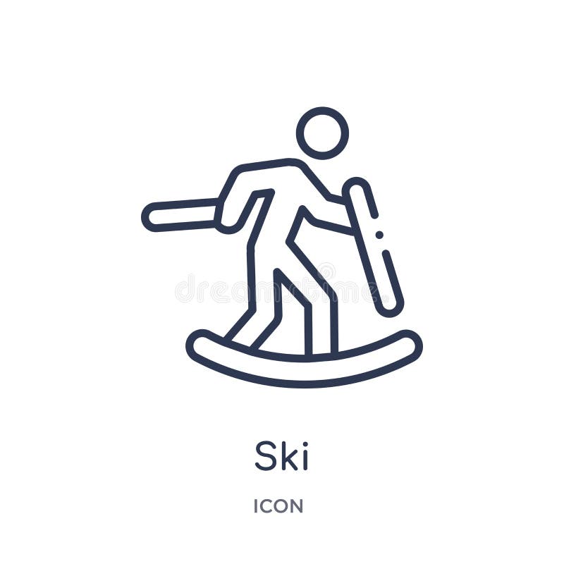 Icône de ski de collection d'ensemble de Jeux Olympiques Ligne mince icône de ski d'isolement sur le fond blanc illustration de vecteur Icône de ski de collection d'ensemble de Jeux Olympiques Ligne mince icône de ski d'isolement sur le fond blanc illustration de vecteur