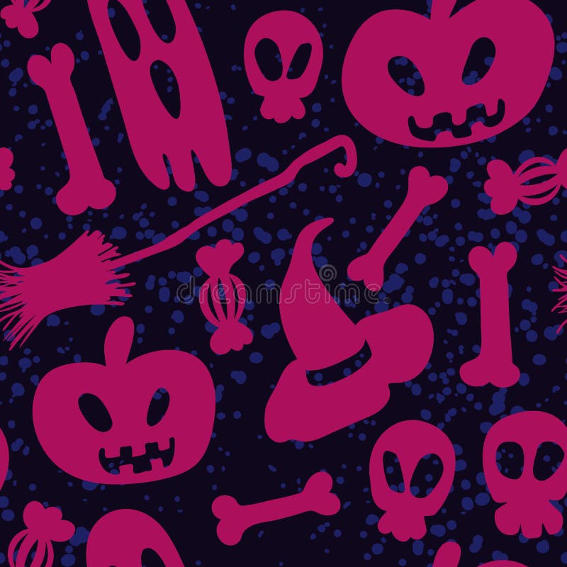 Icône de sorcière de balais d'os du crâne de bonbons du plafond de witchs de modèle de thème de Halloween.