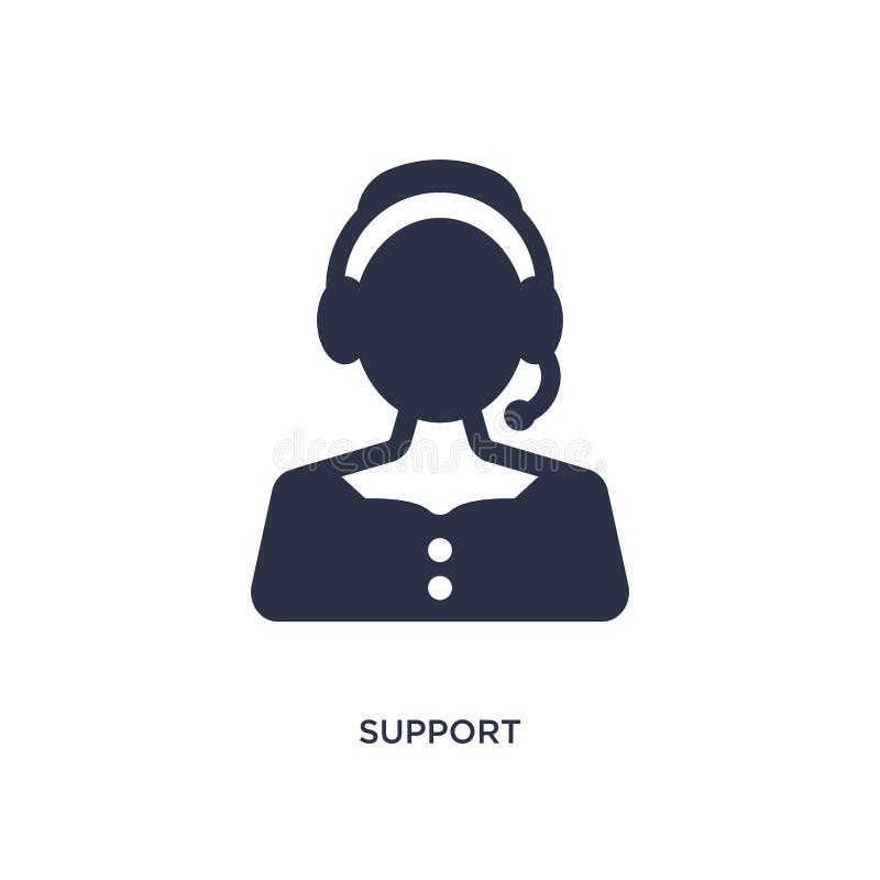 Icône de soutien sur le fond blanc Illustration simple d'élément de concept de service à la clientèle illustration stock