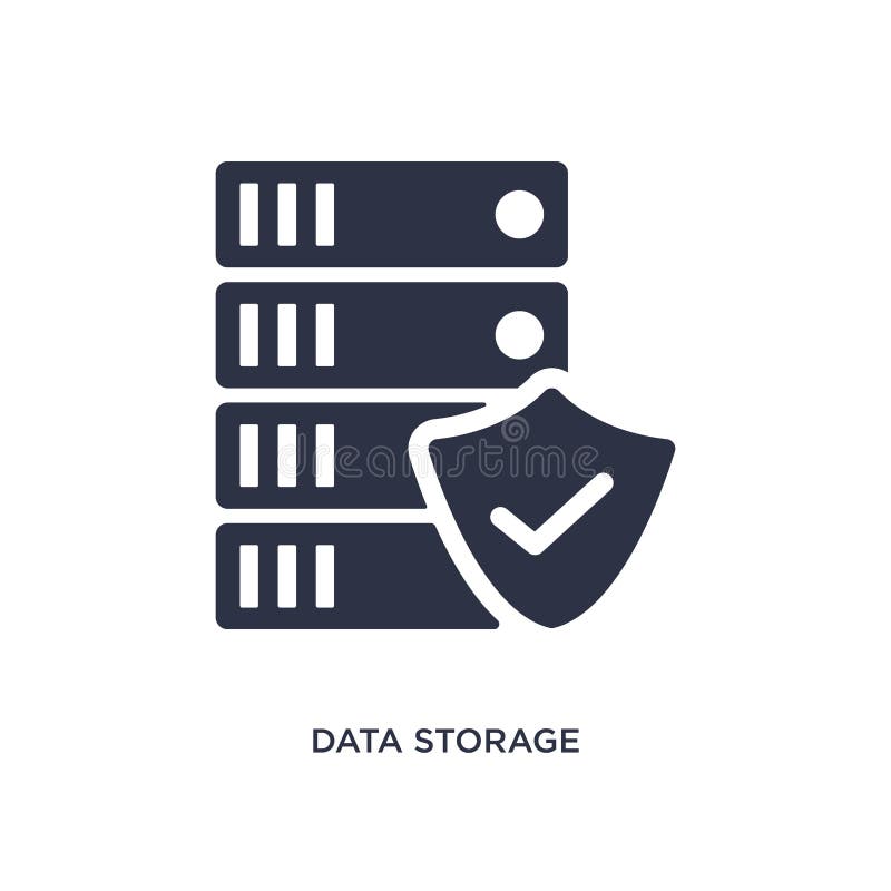 icône de stockage de données sur le fond blanc Illustration simple d'élément de concept de gdpr illustration stock icône de stockage de données sur le fond blanc Illustration simple d'élément de concept de gdpr illustration stock
