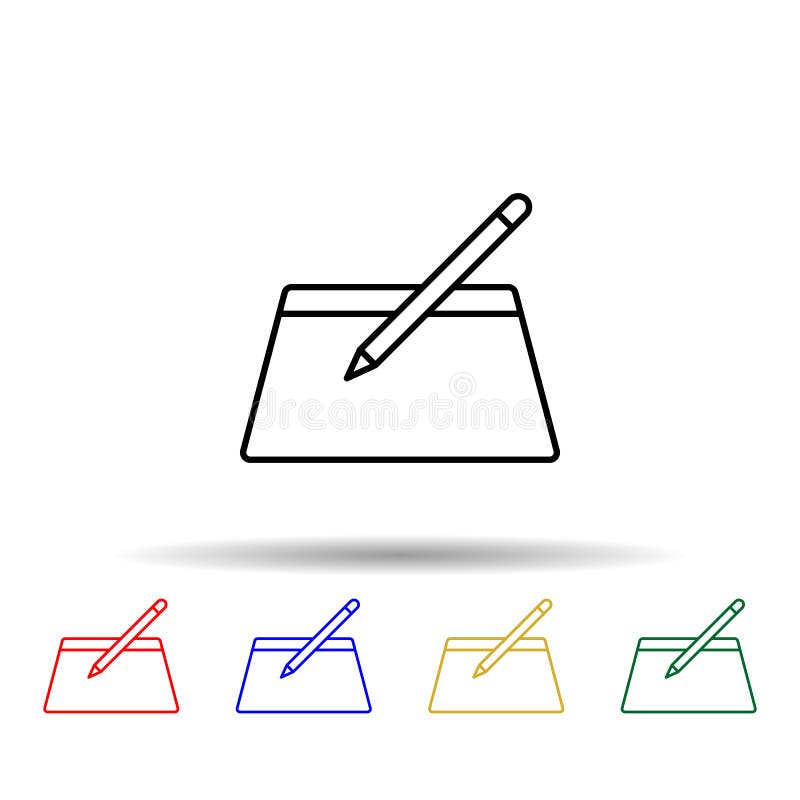 Icône de style multiples de couleur de comprimé graphique Fine ligne simple, vecteur d'ensemble des icônes de pièces d'ordinateur pour l'interface utilisateur et l'ux, site Web ou application mobile sur le fond blanc