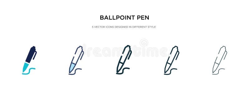 Icône de stylet de point de repère dans une illustration de vecteur de style différent deux icônes vectorielles de stylo à bille illustration libre de droits Icône de stylet de point de repère dans une illustration de vecteur de style différent deux icônes vectorielles de stylo à bille illustration libre de droits
