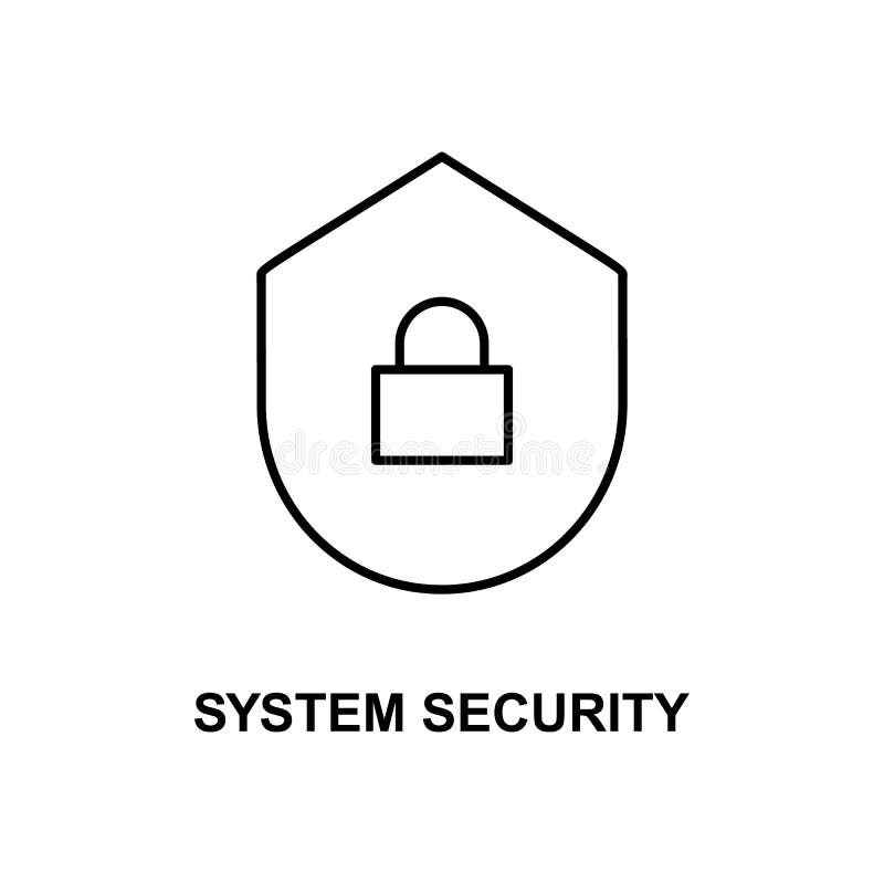 icône de sécurité des systèmes Élément d'icône de technologies avec le nom pour les apps mobiles de concept et de Web La ligne mi illustration stock icône de sécurité des systèmes Élément d'icône de technologies avec le nom pour les apps mobiles de concept et de Web La ligne mi illustration stock