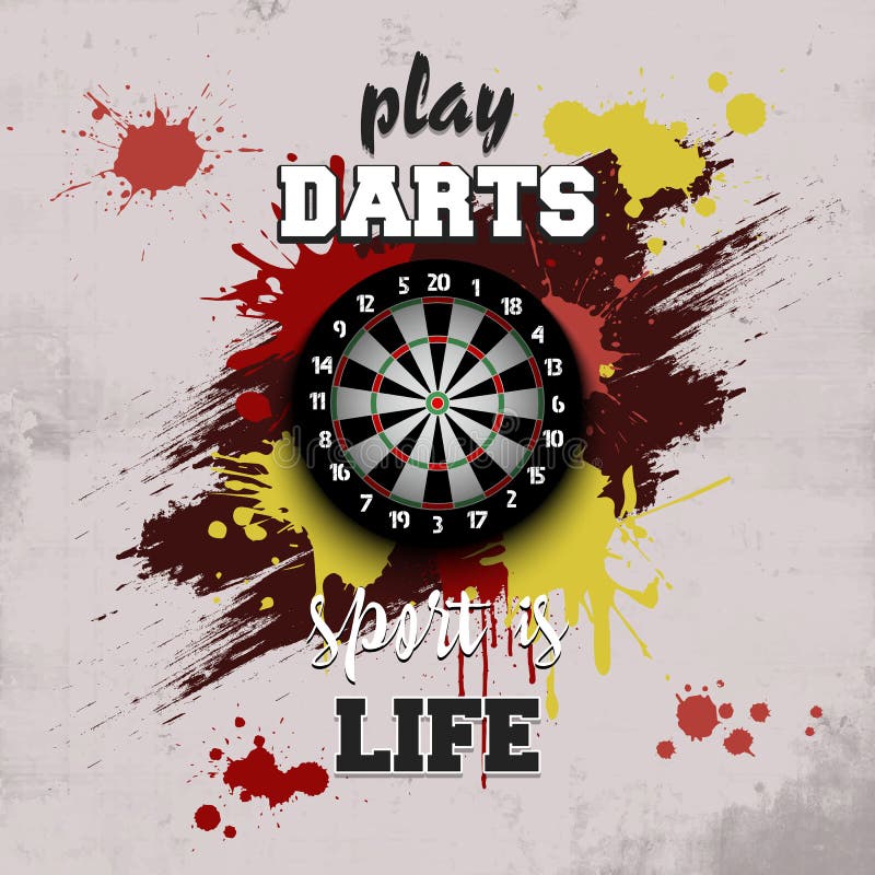 Dartboard icon. Play darts. Sport is life. Pattern for design poster, logo, emblem, label, banner, icon. Darts template on isolated background. Grunge style. Vector illustration. Dartboard icon. Play darts. Sport is life. Pattern for design poster, logo, emblem, label, banner, icon. Darts template on isolated background. Grunge style. Vector illustration