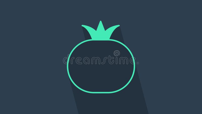 Icône de tomate turquoise isolée sur fond bleu 4k vidéo animation graphique clips vidéos
