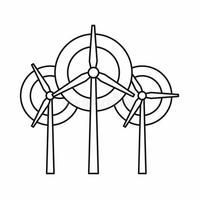 Icône de turbines de générateur de vent, style d'ensemble illustration libre de droits Icône de turbines de générateur de vent, style d'ensemble illustration libre de droits