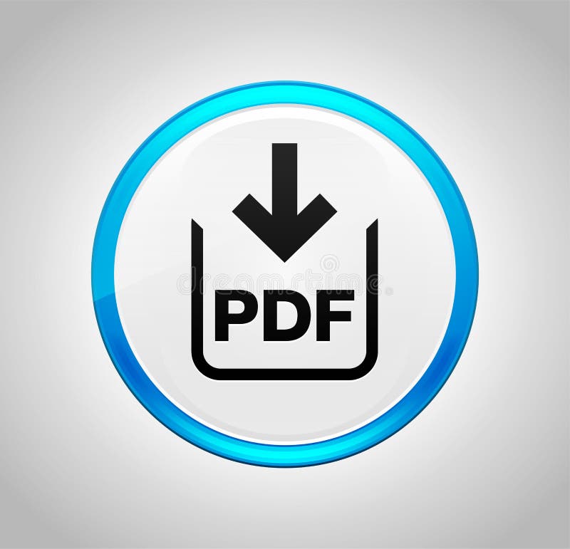 Icône de téléchargement de document de pdf autour de bouton poussoir bleu illustration libre de droits Icône de téléchargement de document de pdf autour de bouton poussoir bleu illustration libre de droits