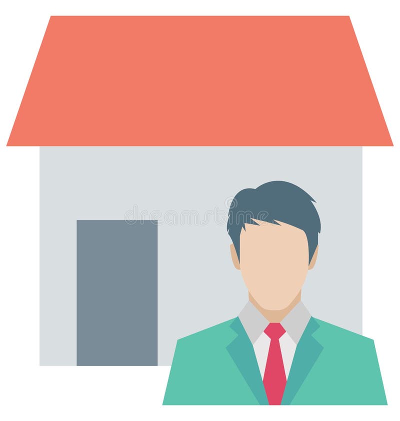 Icône de vecteur de couleur d'agent immobilier qui peut être facilement modifiée ou éditée illustration libre de droits Icône de vecteur de couleur d'agent immobilier qui peut être facilement modifiée ou éditée illustration libre de droits