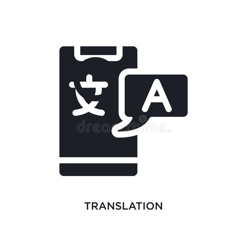 icône de vecteur d'isolement par traduction noire illustration simple d'élément des icônes de vecteur de concept d'intelligence a illustration stock icône de vecteur d'isolement par traduction noire illustration simple d'élément des icônes de vecteur de concept d'intelligence a illustration stock