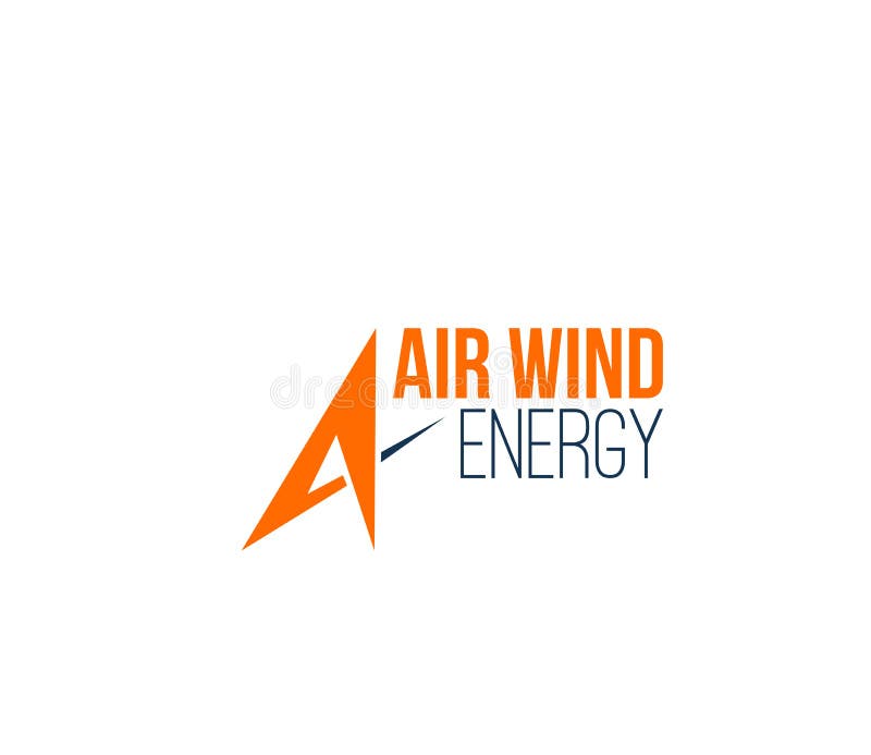 Icône de vecteur de la lettre A d'énergie éolienne d'air illustration stock Icône de vecteur de la lettre A d'énergie éolienne d'air illustration stock