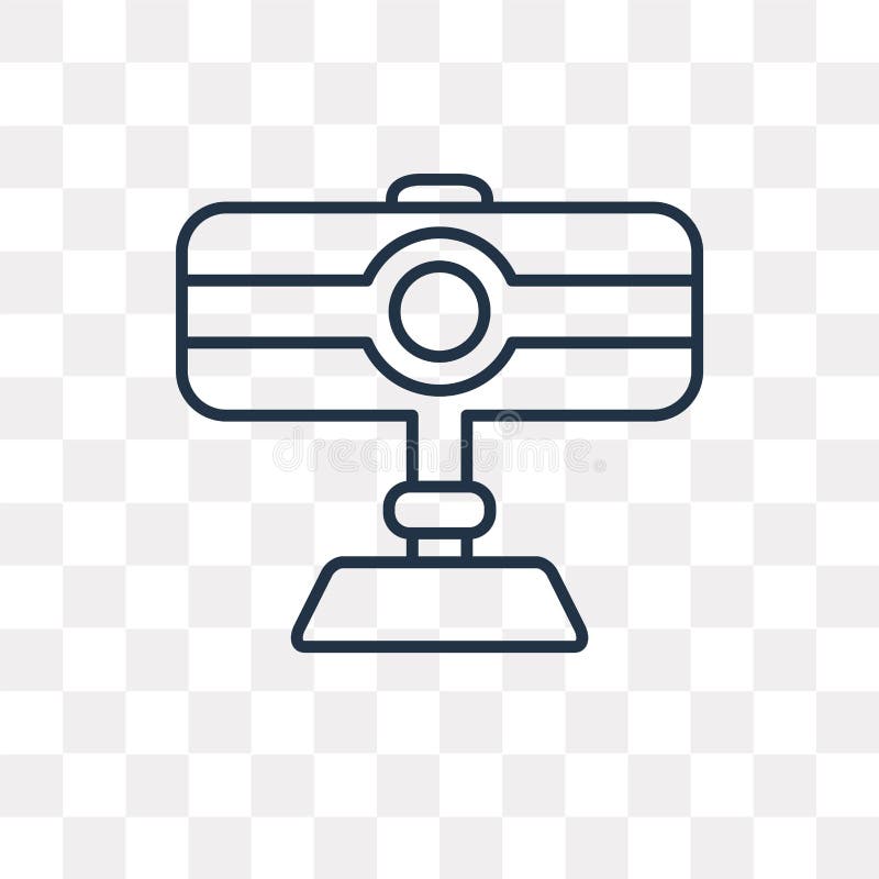 Icône de vecteur de webcam d'isolement sur le fond transparent, linéaire nous illustration de vecteur Icône de vecteur de webcam d'isolement sur le fond transparent, linéaire nous illustration de vecteur