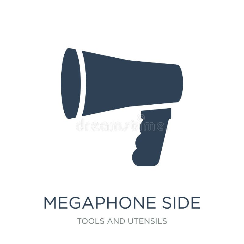 icône de vue de côté de mégaphone dans le style à la mode de conception icône de vue de côté de mégaphone d'isolement sur le fond illustration de vecteur icône de vue de côté de mégaphone dans le style à la mode de conception icône de vue de côté de mégaphone d'isolement sur le fond illustration de vecteur