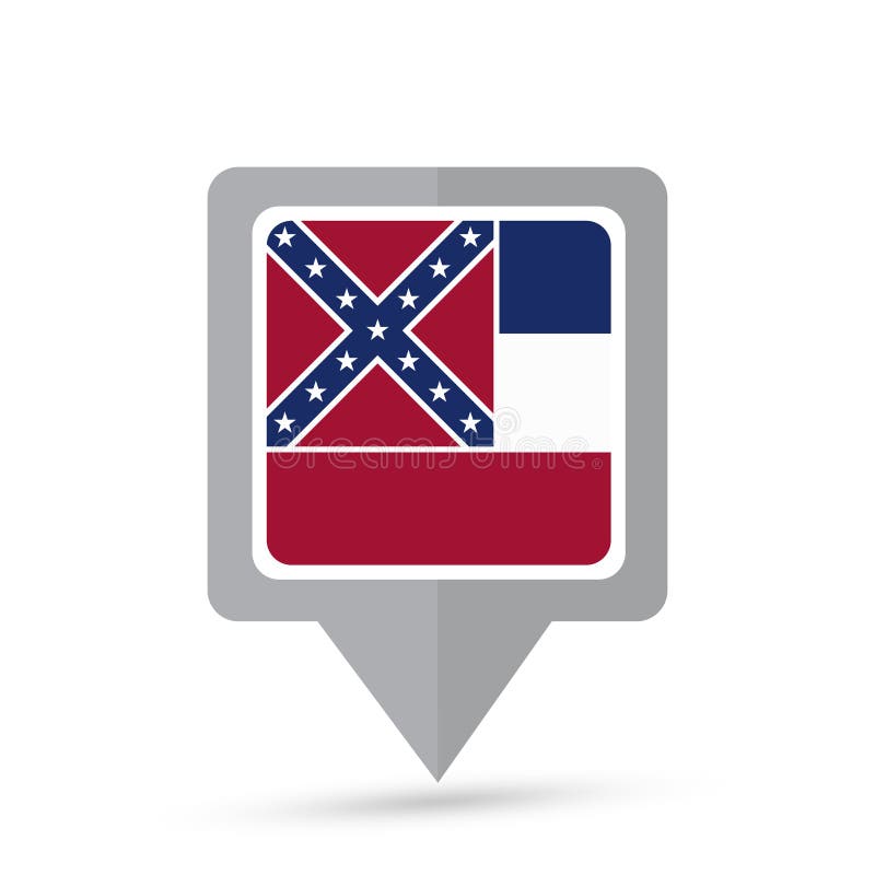 Icône du drapeau de l'État du Mississippi illustration stock Icône du drapeau de l'État du Mississippi illustration stock