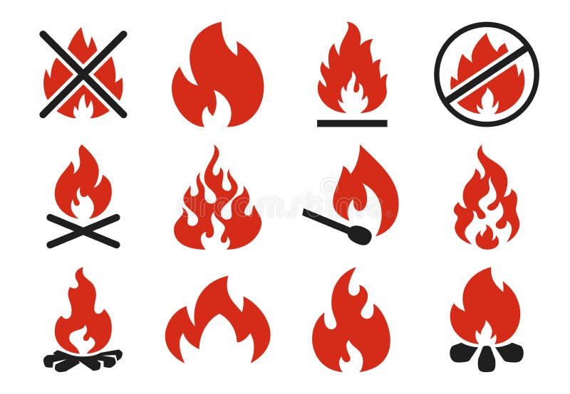 Icône du feu de brûlure Silhouette d'aérolithe de flamme ou feu brûlante de danger Ensemble plat d'illustration d'explosion de fl illustration stock Icône du feu de brûlure Silhouette d'aérolithe de flamme ou feu brûlante de danger Ensemble plat d'illustration d'explosion de fl illustration stock