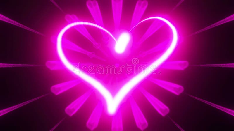 Icône en forme de coeur rose brillant fond animé illustration libre de droits