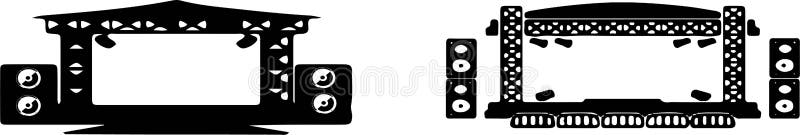 Icône extérieure de vecteur d'étape de concert sur le fond blanc illustration stock Icône extérieure de vecteur d'étape de concert sur le fond blanc illustration stock