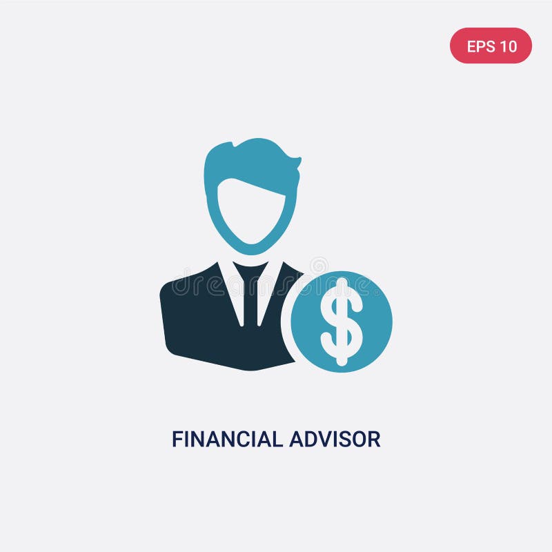 Icône financière de vecteur de conseiller de deux couleurs de concept de professions le symbole financier bleu d'isolement de sig illustration libre de droits Icône financière de vecteur de conseiller de deux couleurs de concept de professions le symbole financier bleu d'isolement de sig illustration libre de droits
