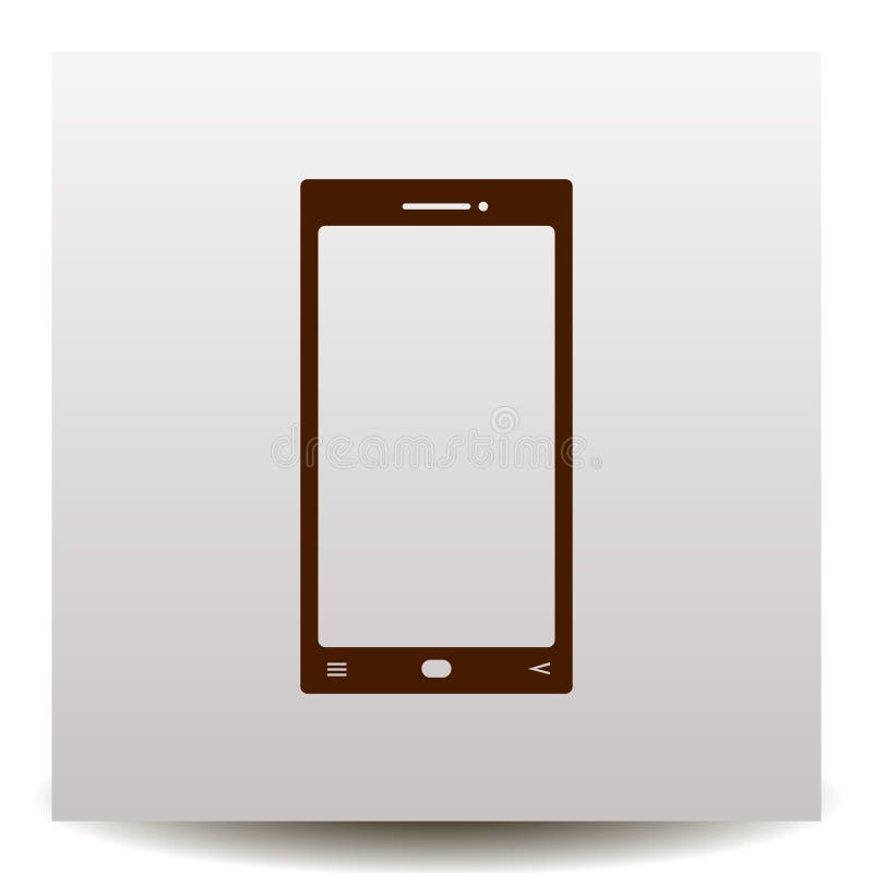Icône futée de vecteur de téléphone sur un fond de papier réaliste avec SH illustration libre de droits Icône futée de vecteur de téléphone sur un fond de papier réaliste avec SH illustration libre de droits