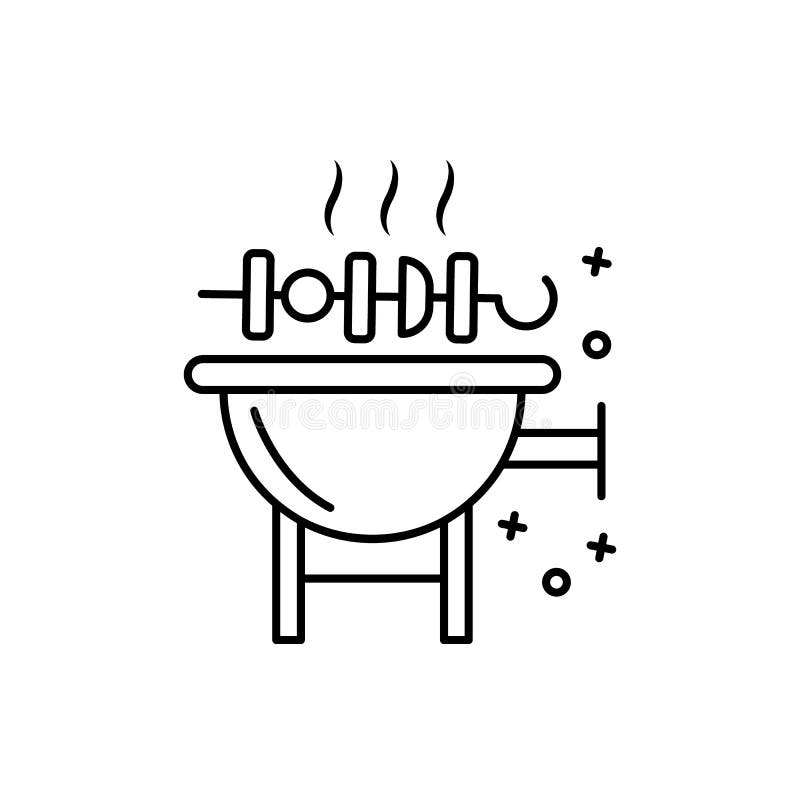 BBQ, Barbecue, Ligne Extérieure Icône De Gril Illustration BBQ, Barbecue, Ligne Extérieure Icône De Gril Illustration