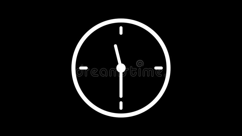 Icône horloge. animation 4k. apparence et disparition du visage de l'horloge. mouvement des aiguilles de l'horloge. animé illustration stock