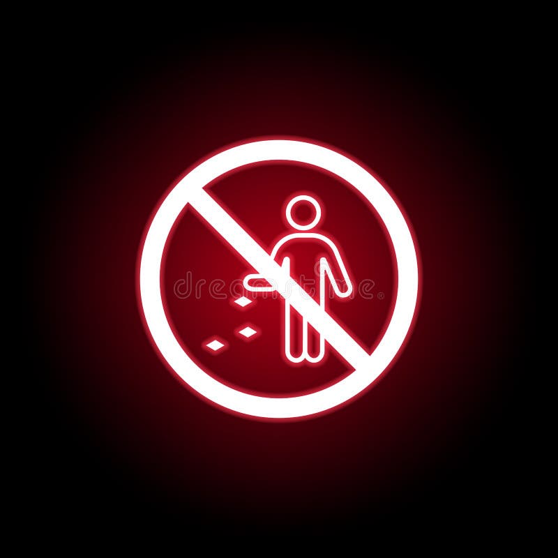 Icône interdite de déchets de jet dans le style au néon rouge Peut ?tre employ? pour le Web, logo, l'appli mobile, UI, UX illustration libre de droits Icône interdite de déchets de jet dans le style au néon rouge Peut ?tre employ? pour le Web, logo, l'appli mobile, UI, UX illustration libre de droits