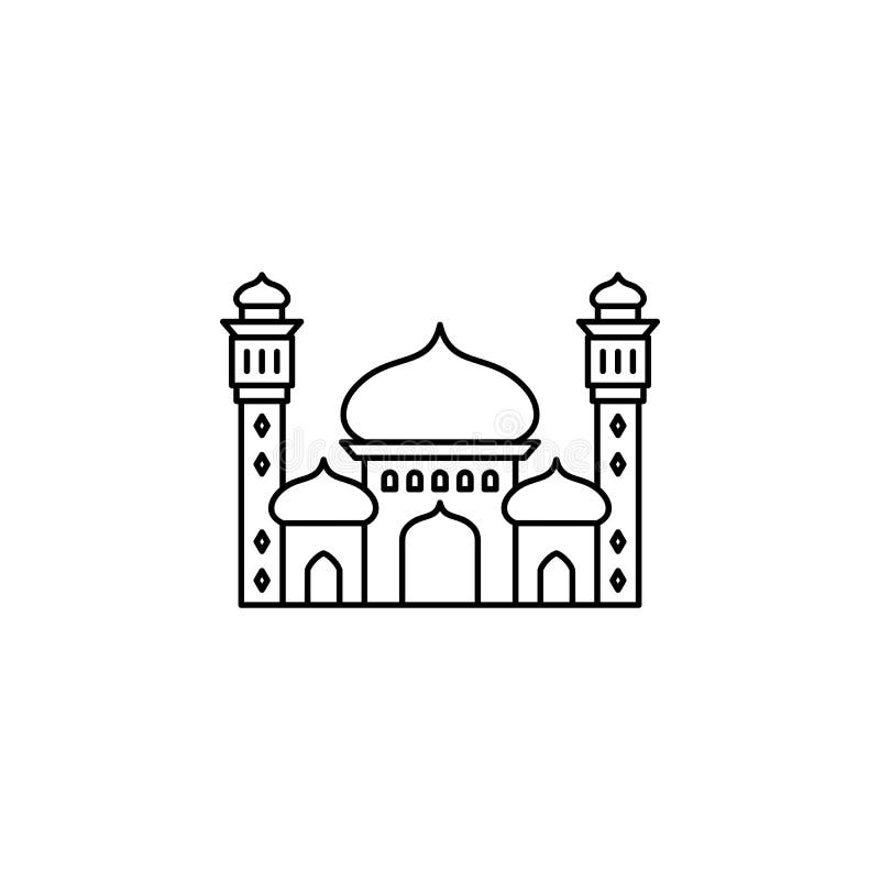 Icône islamique d'ensemble de mosquée illustration de vecteur Icône islamique d'ensemble de mosquée illustration de vecteur