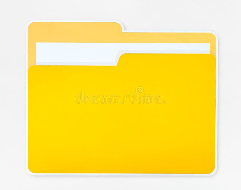 Icône jaune de dossier de document d'isolement